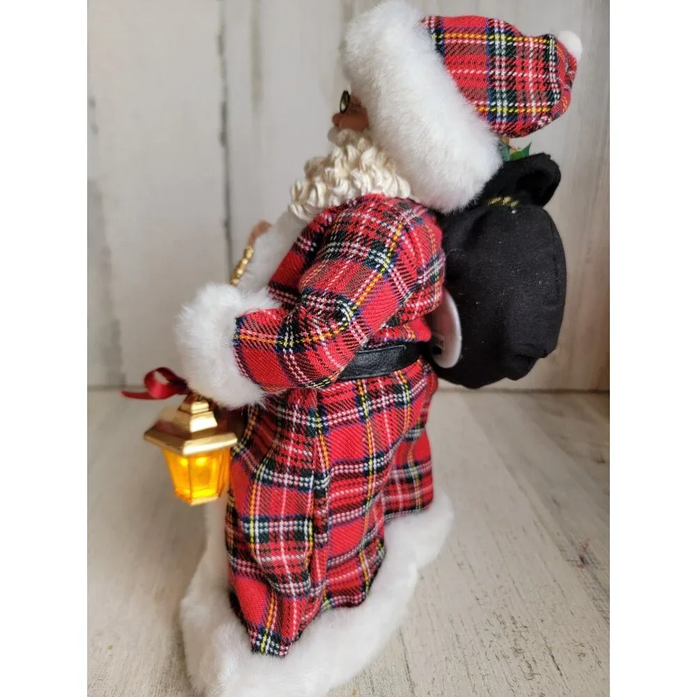 Possible dreams plaid tidings RARE clothtique lantern Santa Claus toy sack‎ Xmas